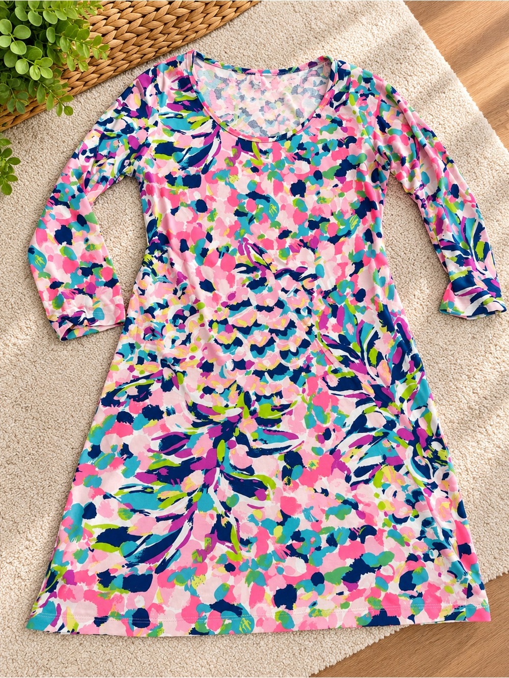 Lilly Pulitzer Pink Multi Floral Scoop-Neck A-Line Dress